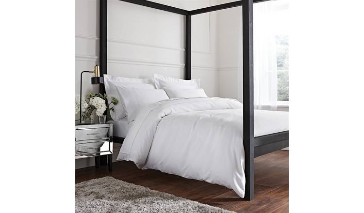 Bianca 800 Thread Count Cotton Sateen Duvet Cover Set - King - White