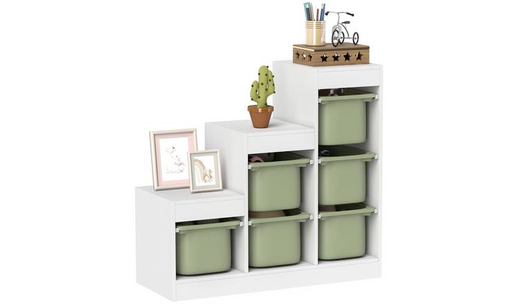 AIYAPLAY 3-Layer 6 Removable Bins Age 3 to 8 Toy Storage Organiser – Green