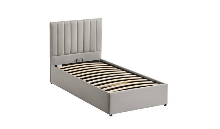 Vida Designs Vellaro Single Ottoman Linen Fabric Bed - Beige