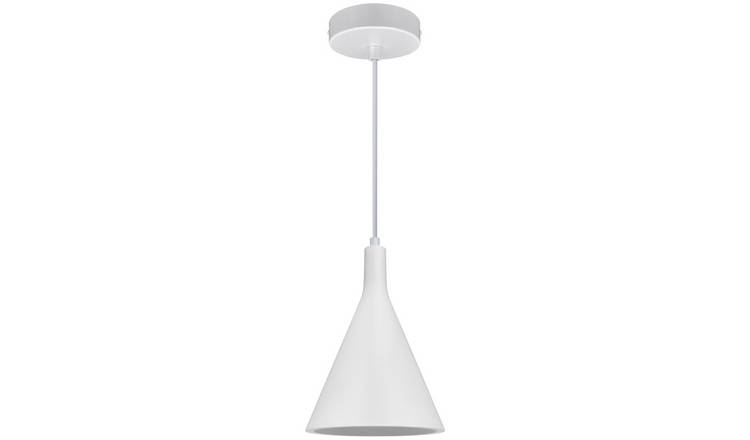 Energy Light Bulbs Funnel Ceramic Ceiling Pendant Light - White