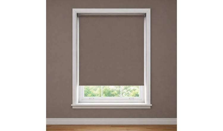 New Edge Blinds Chocolate No Drill Blackout Roller Blind - 70cm x 165cm
