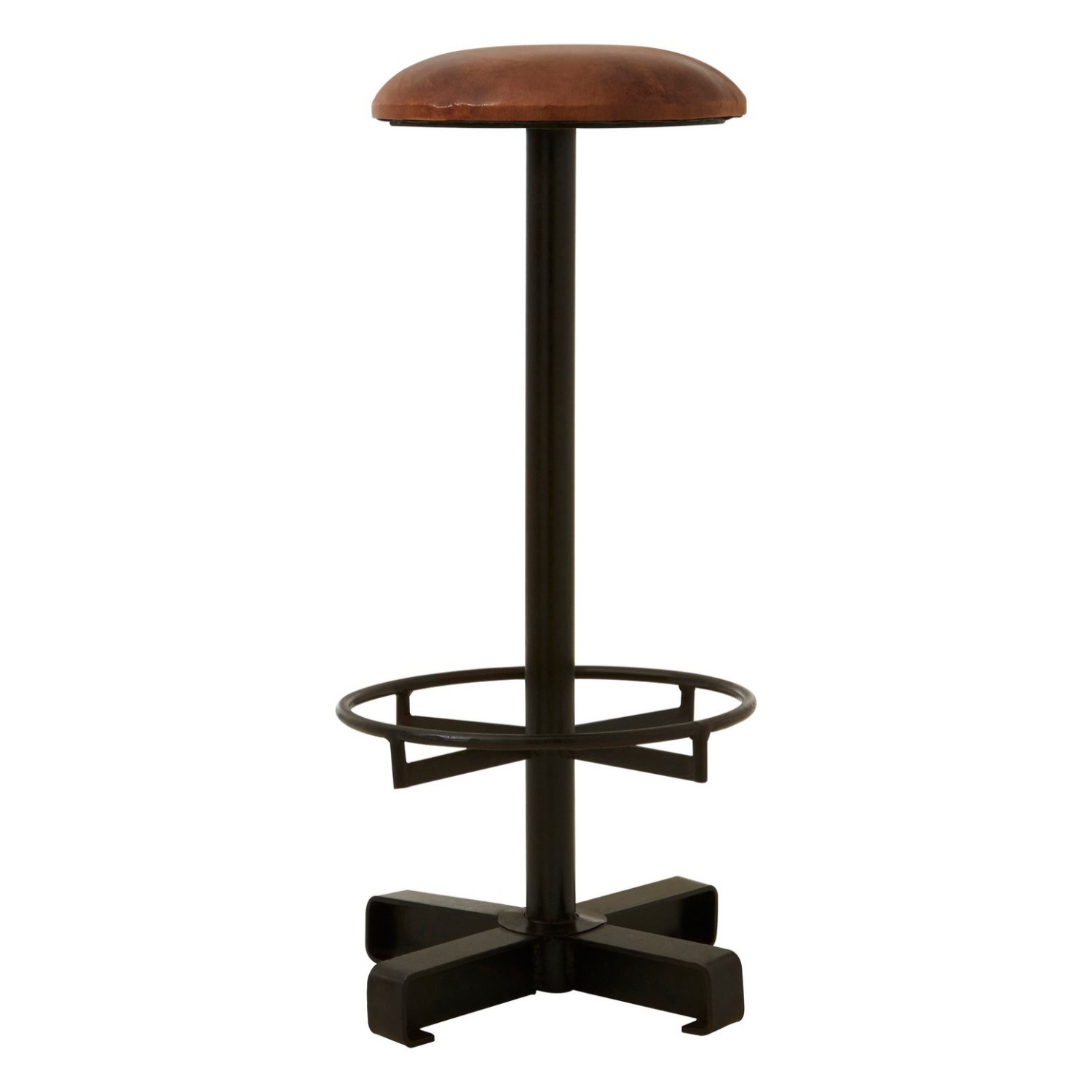 Orsina Buffalo Leather Bar Stool – Brown & Black - Image 1
