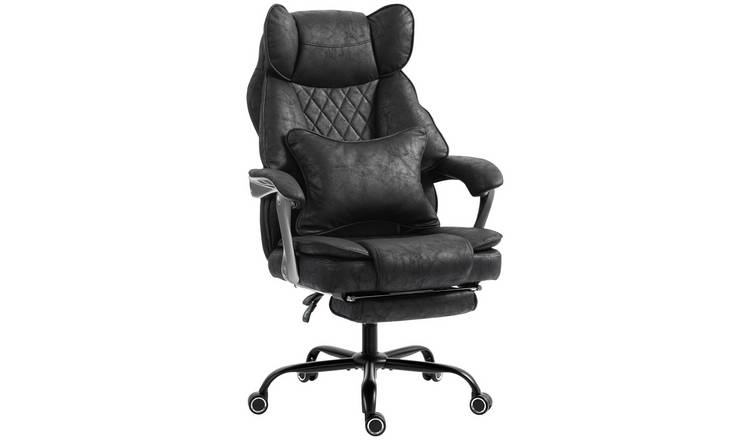 HOMCOM 180kg Big and Tall Leathaire Desk Chair - Black