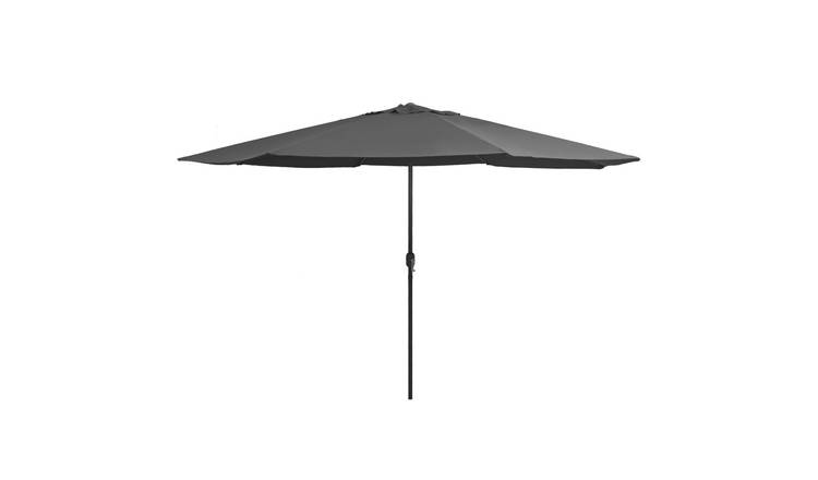 Walplus Polyester Garden Parasol - Anthracite - 390 x 247 cm