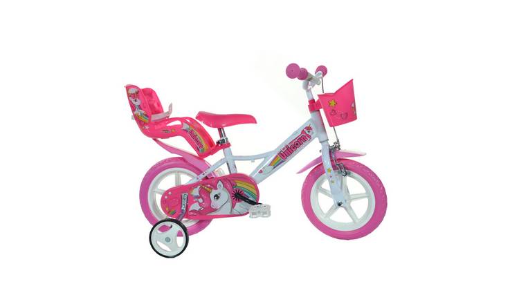 Dino Bikes Unicorn 12" Kids Bike - White Pink