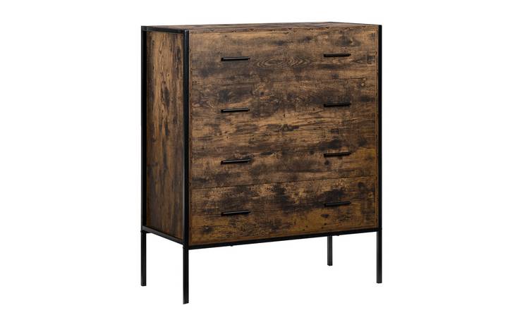 Vida Designs Brooklyn 4 Drawer Chest - Dark Wood