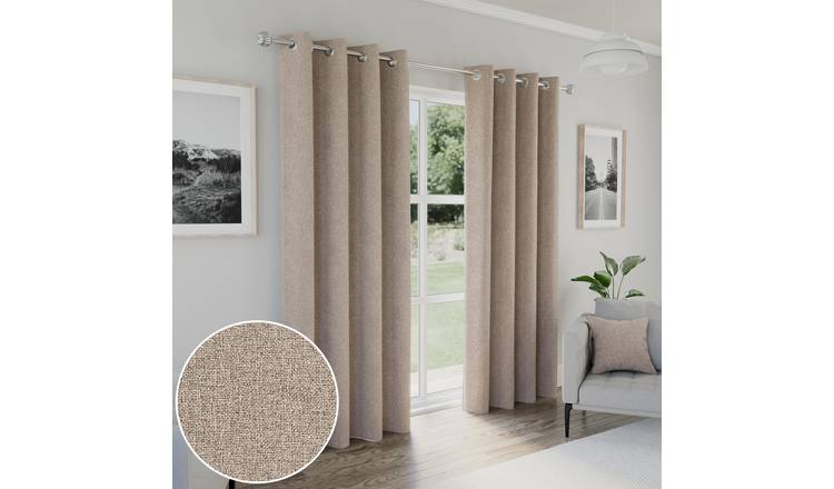 Enhanced Living Austin Eyelet Blackout Thermal Curtains - 117 x 137cm - Natural