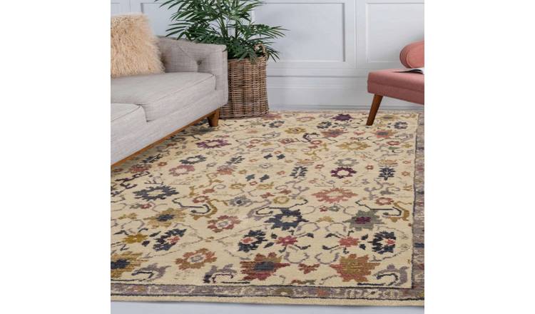 Mega Flooring White Traditional Abstract Rug - 160 x 235cm