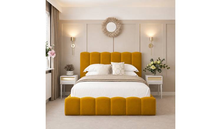 Bed Choices Mayfair Single Ottoman Bed Frame With 54" Headboard - Mustard
