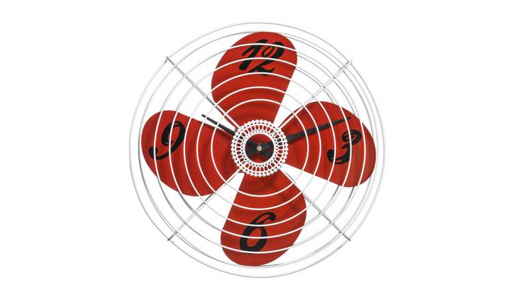 Orsina Misam 38cm Dia Retro Fan Design Wall Clock - Red