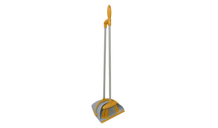 Charles Bentley Brights Indoor Long Handled Lobby Dustpan & Brush Set - Yellow