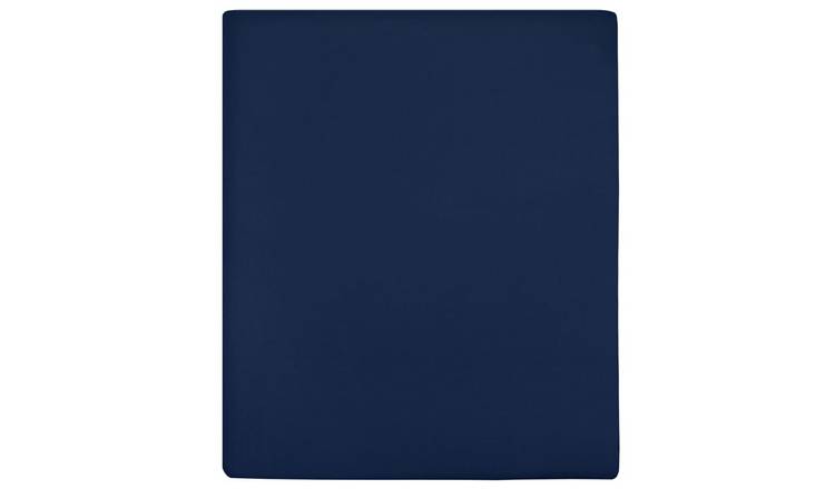 Walplus Cotton Jersey Fitted Sheet - Navy Blue - 90 x 200 cm