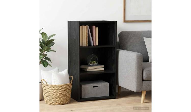 Walplus 2 Shelf Rectangular Sideboard - Black Oak - 50 x 41 x 93 cm