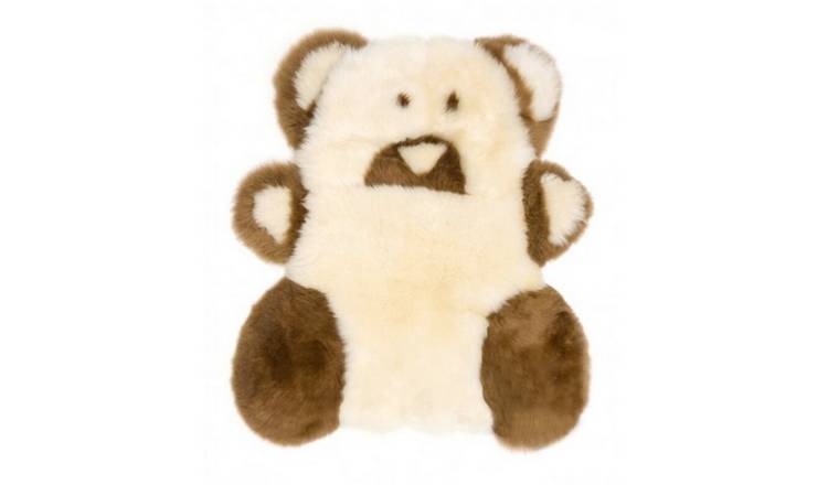 Eastern Counties Leather Sheepskin Teddy Bear Rug - Brown