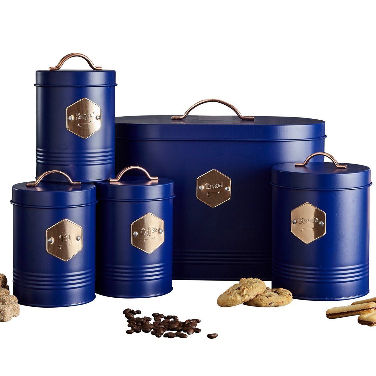 Neo Retro 5 Piece Kitchen Canister Set - Navy - Image 1
