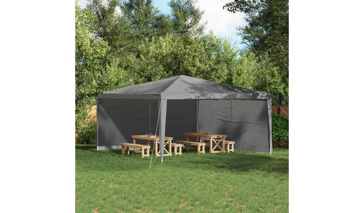 Walplus 400 x 195 cm Steel Frame PE Party Tent Sidewalls 2pcs - Light Grey