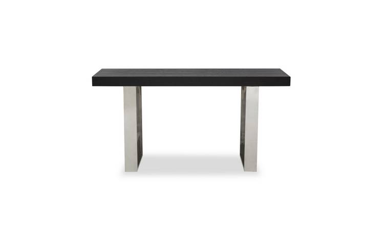 Orsina Ulmus Elm Wood Console Table – Black and Silver