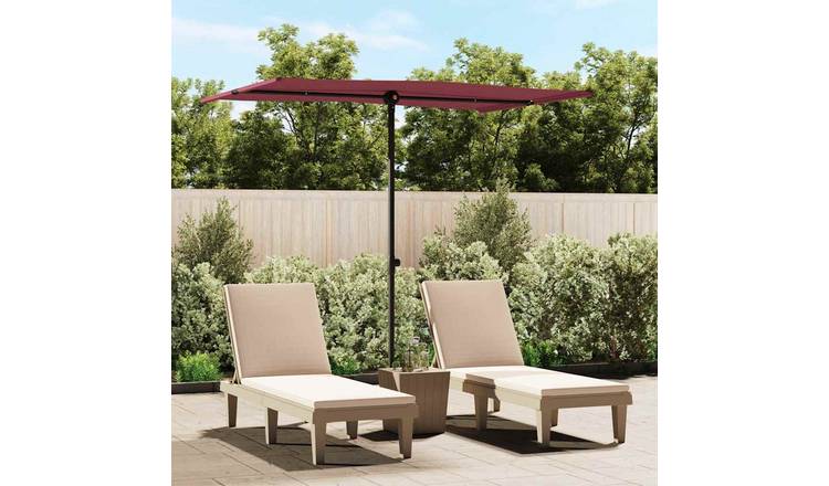 Walplus Polyester Garden Parasol - Bordeaux Red - 200 x 150 cm
