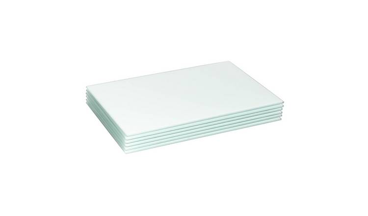 Harbour Housewares White Glass Placemats - Set of 6 - 40 x 30cm