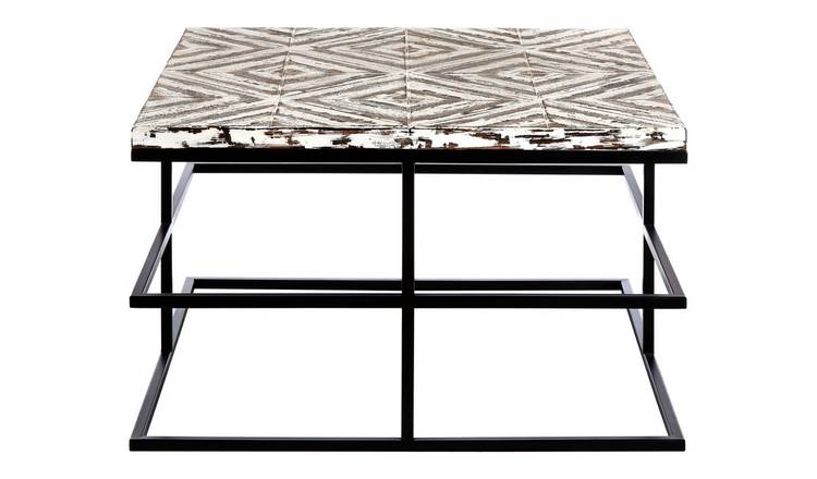 Orsina Lombok Chevron Wood Effect Coffee Table - Black