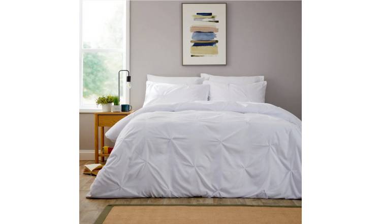New Edge Blinds Pintuck White Duvet Set - Super King