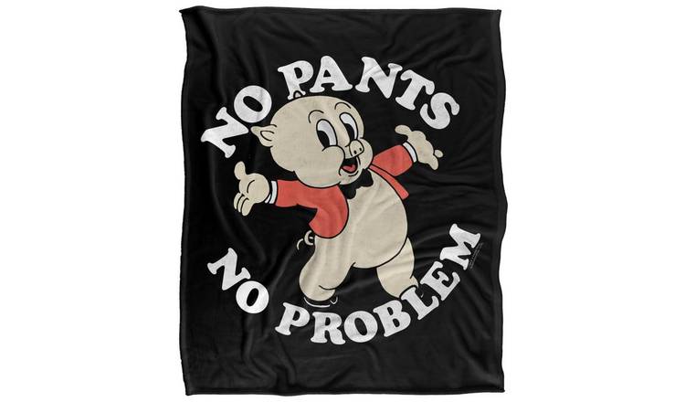 Looney Tunes Porky Pig No Pants No Problem Blanket - 147cm x 91cm