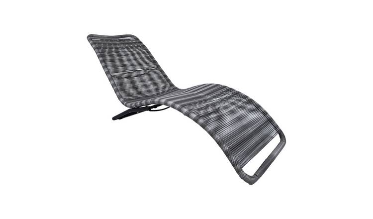 Charles Bentley Zanzibar Garden Rattan Sunbed Seat Sun Lounger Bed - Grey