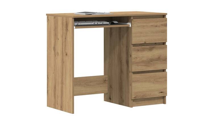 Walplus Drawers Engineered Wood Desk - Oak - 90 x 45 x 76 cm