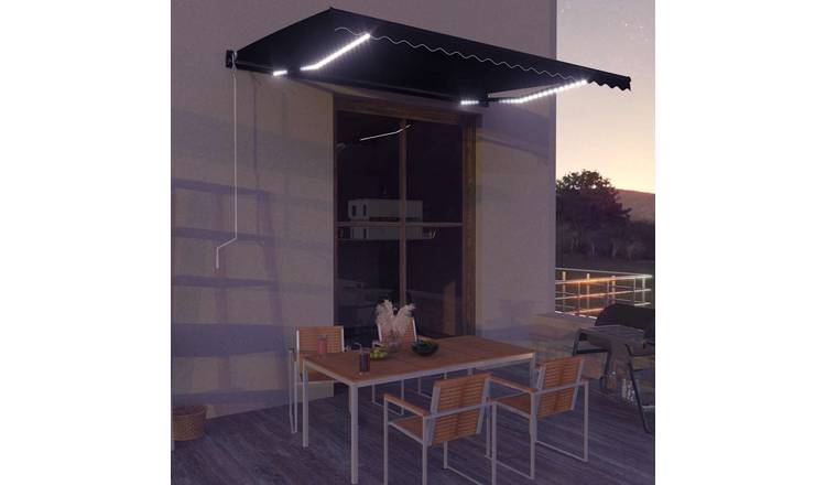 Walplus Electric Awning - Anthracite Fabric + Grey Frame - 450x300 cm