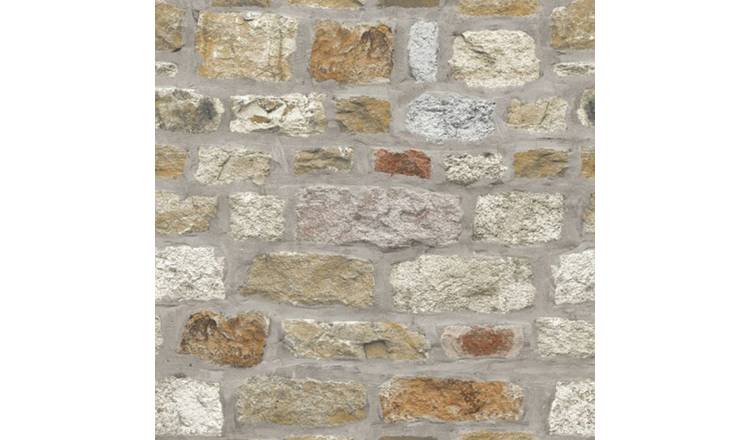 Arthouse Country Stone Effect Wallpaper - Brown