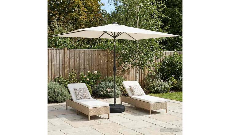 Walplus Polyester Garden Parasol - Cream - 290 x 190 x 235 cm