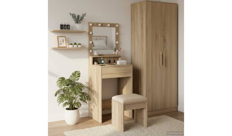 Walplus Engineered Wood Dressing Table - Sonoma Oak - 50 x 41 x 135 cm