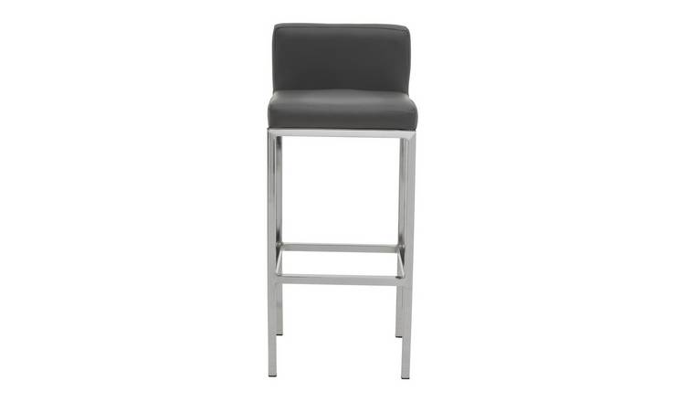 Orsina Chrome Finish Bar Chair - Dark Grey