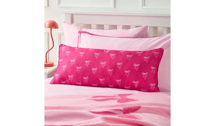 OHS Printed Kids Bolster Pillow - Bows Pink