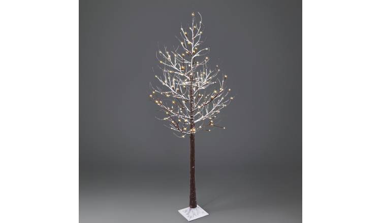 NETTA Brown Birch Twig Tree with 120 Warm White LED Lights - 5FT