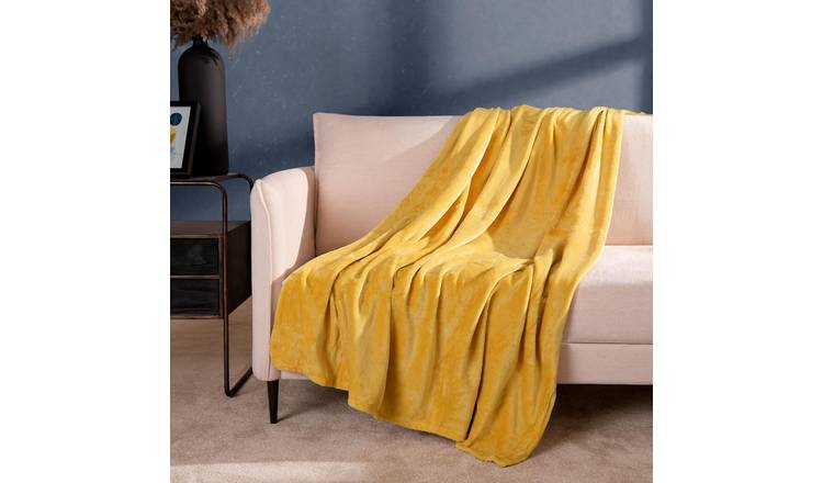 OHS Ultra Soft Blanket Throw 200 x 240cm - Ochre