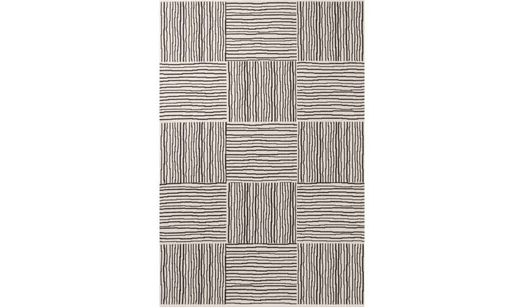 Ted Baker Black and White Nightingale Checkered Indoor Outdoor Rug - 160 x 230cm