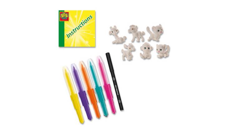 SES Creative Blow Airbrush Pens Safari Animals Craft Set