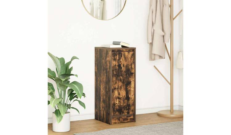 Walplus Engineered Wood 1 Door Sideboard - Smoked Oak - 29.5 x 34 x 76 cm