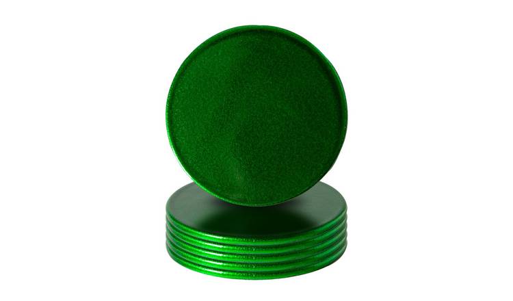 Argon Tableware Metallic Coasters - Green - Pack of 6