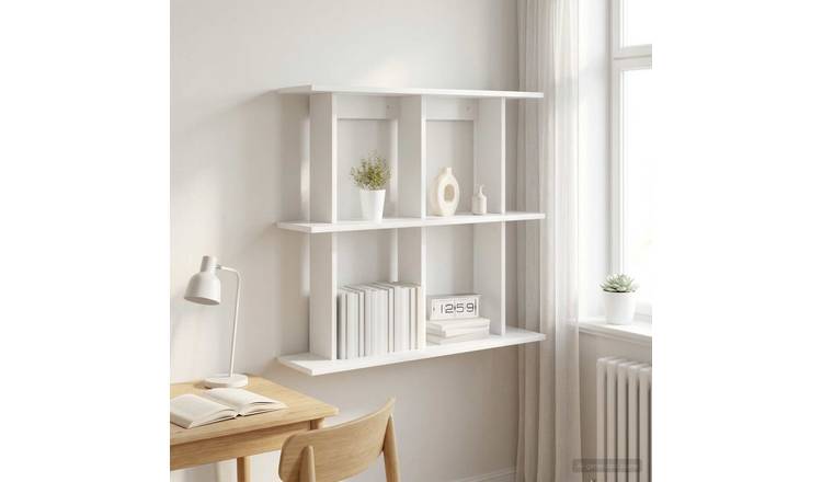 Walplus Engineered Wood Wall Shelf - White - 100 x 20 x 75 cm