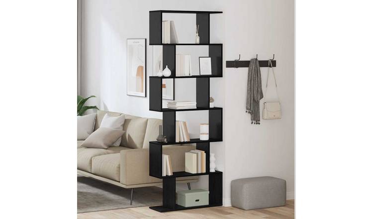 Walplus 6 Tier Engineered Wood Book Cabinet - Dark Oak - 70 x 24 x 193.5 cm