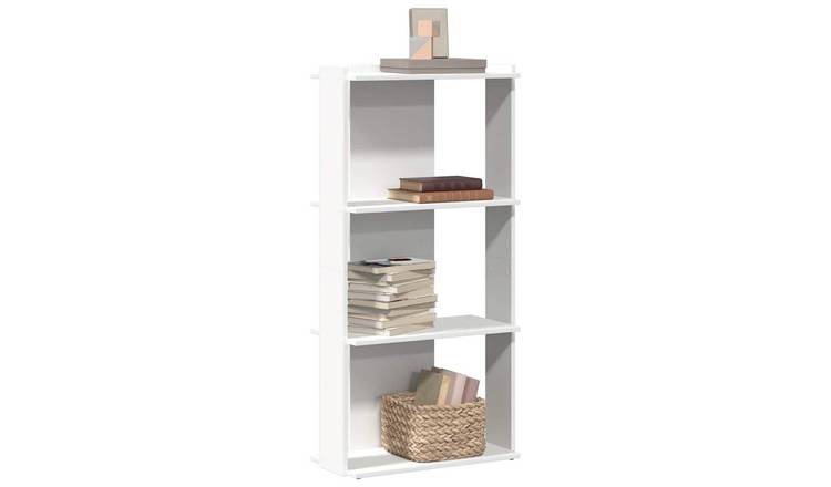 Walplus 3 Tier Engineered Wood Bookcase - White - 60 x 30 x 120 cm