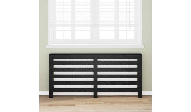 Walplus Engineered Wood Radiator Cover - Black Oak - 175 x 20 x 82 cm