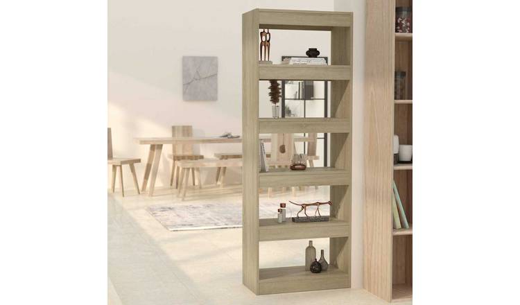 Walplus Engineered Wood Book Cabinet - Light Oak - 60 x 30 x 166 cm