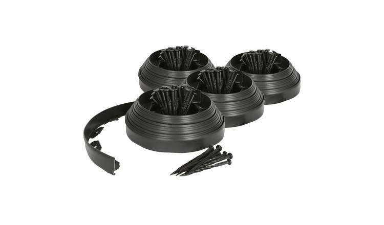 Harbour Housewares Flexible Plastic Lawn & Path Edging - 40m x 4cm - Black