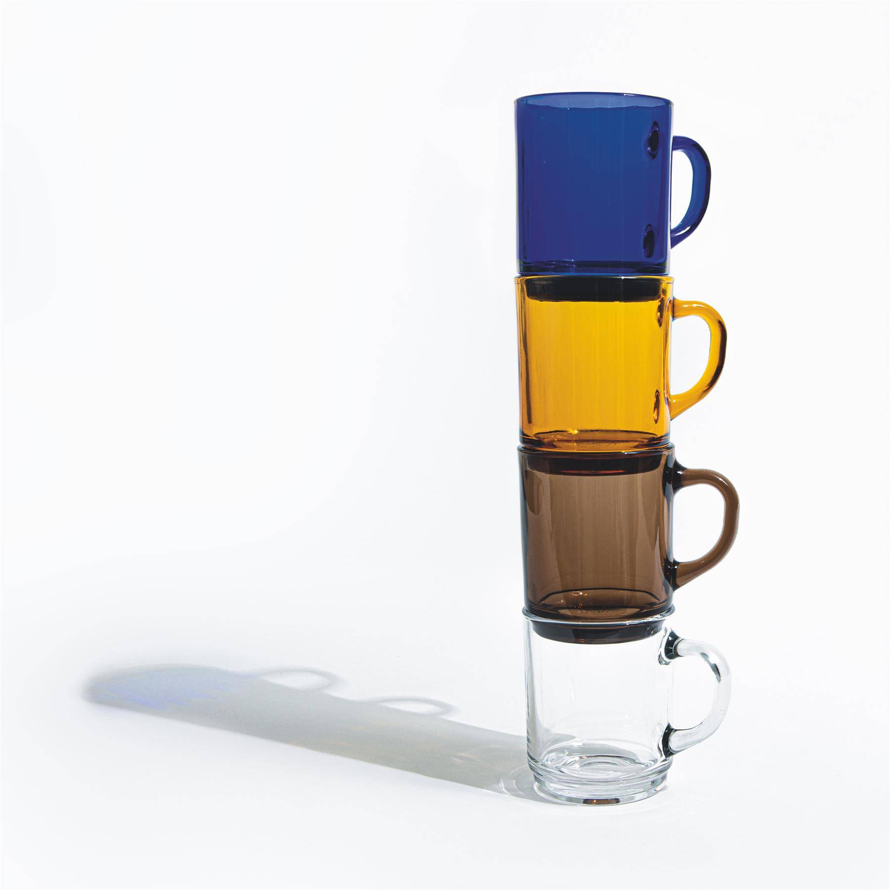 Duralex Versailles 260ml Glass Coffee Mugs Pack of 6 - Light Blue - Image 5