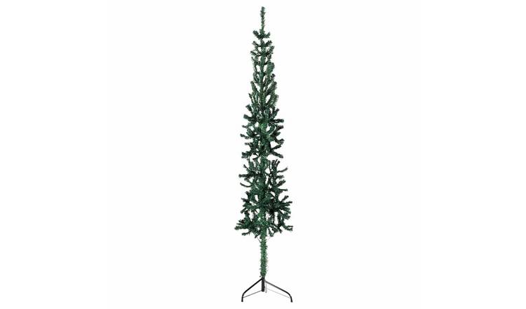 Walplus 246 Branch Tips Slim Half Artificial Christmas Tree - Green - 180 cm