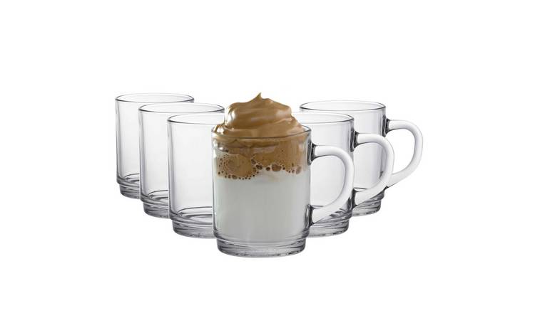 Duralex Versailles 260ml Glass Coffee Mugs Pack of 12 - Clear