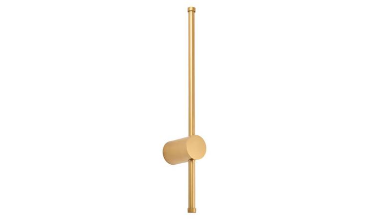 Happy Homewares Gold Sleek Stick Ambient LED in Plated Brush Wall Light - 6cm